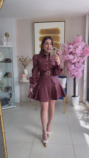 Like Leather Short Dress