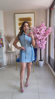 Two Tones Denim Dress