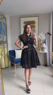 Black Lace Short Dress