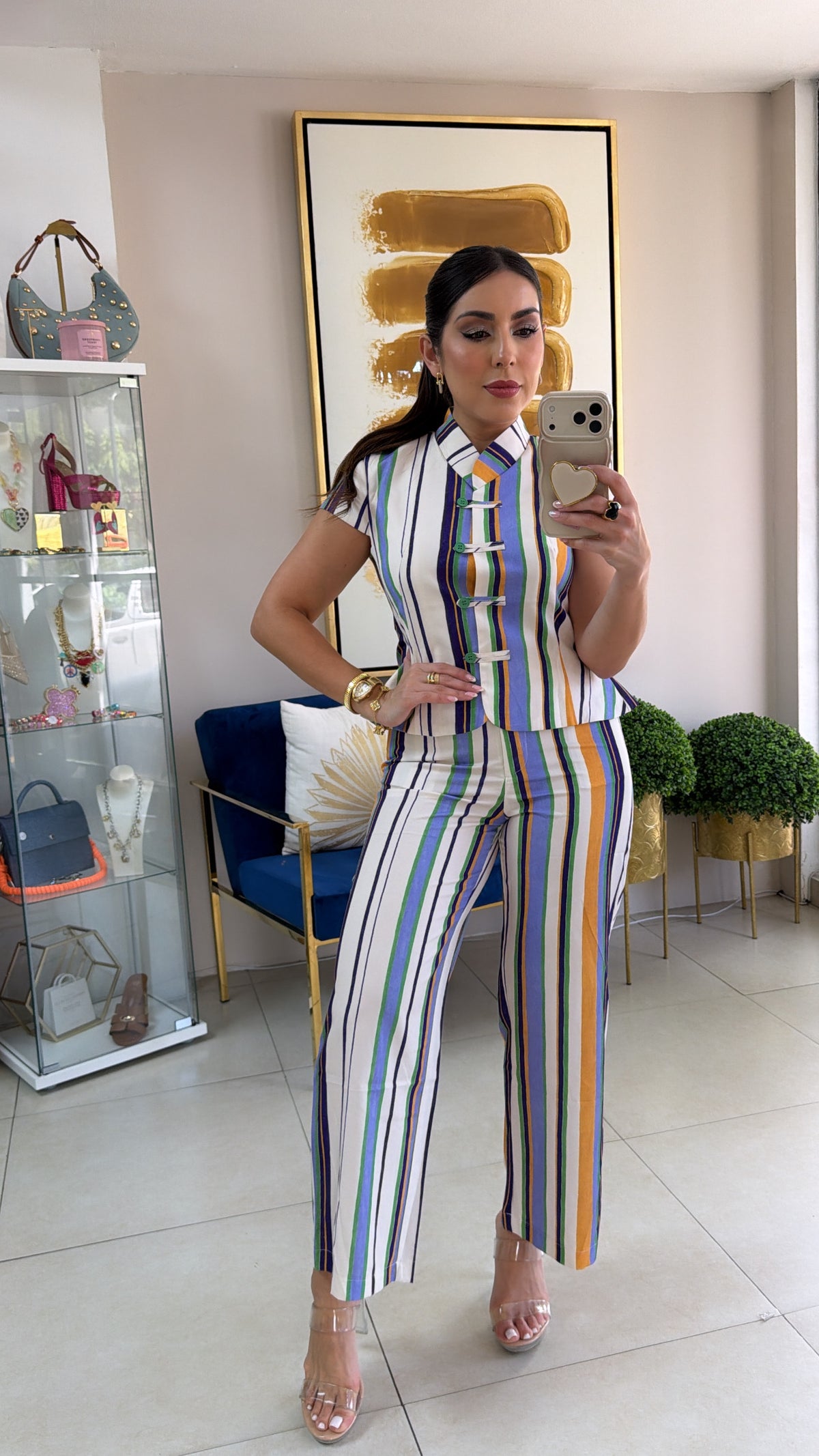 Multi Stripes Pant Set