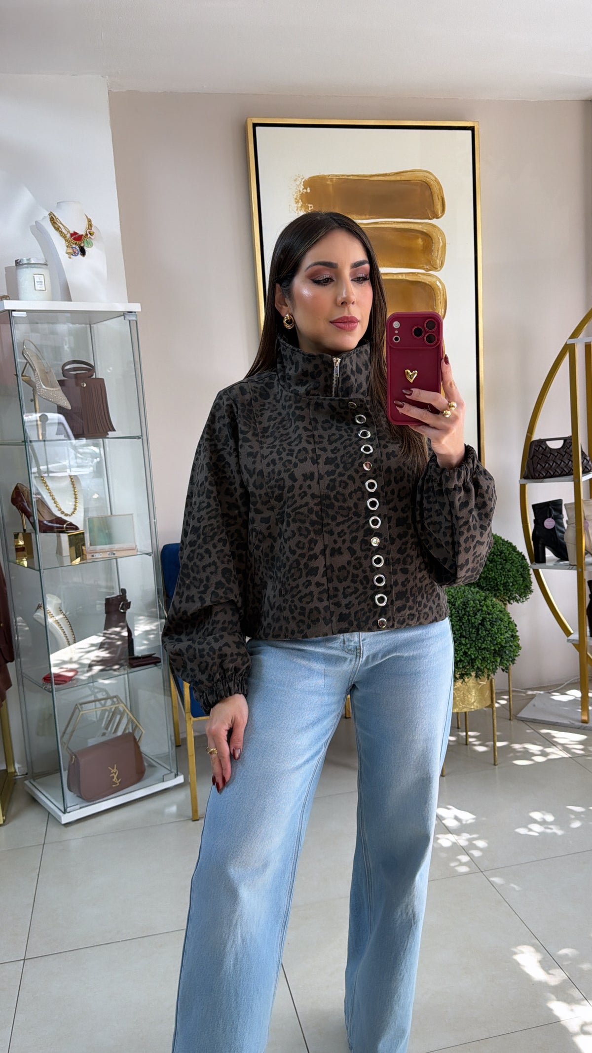 Animal Print Zippe Jacket