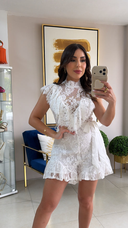 White Lace Romper