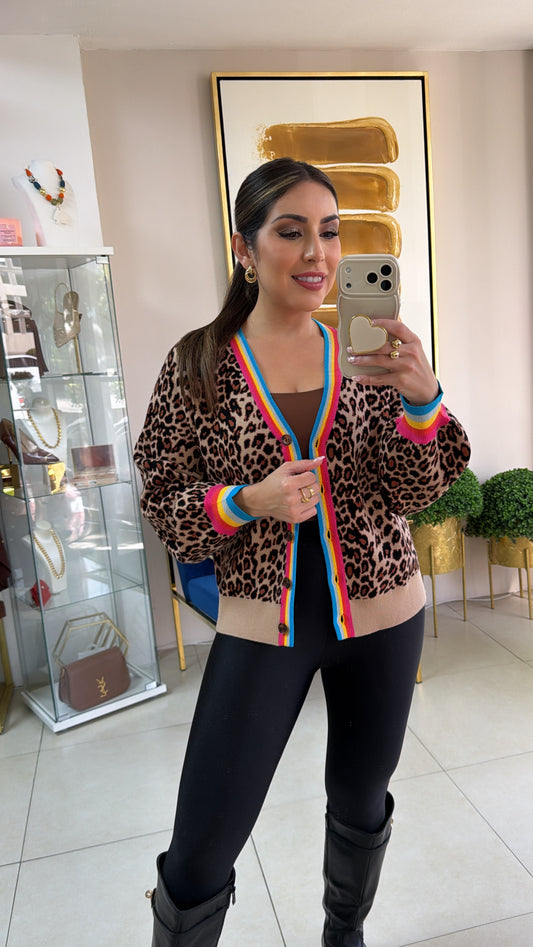 Animal Print Cardigan