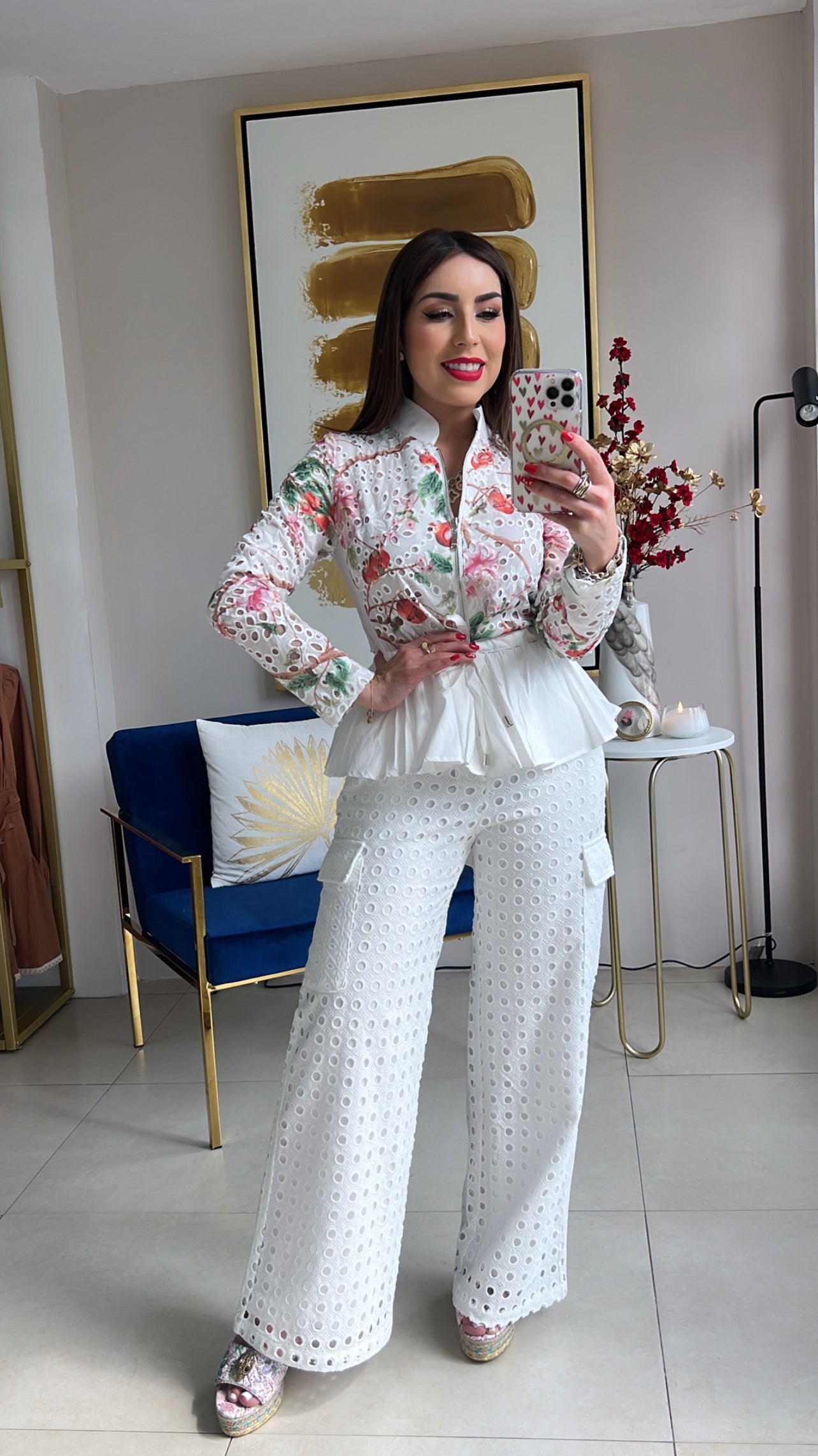 Floral Eyelet Top
