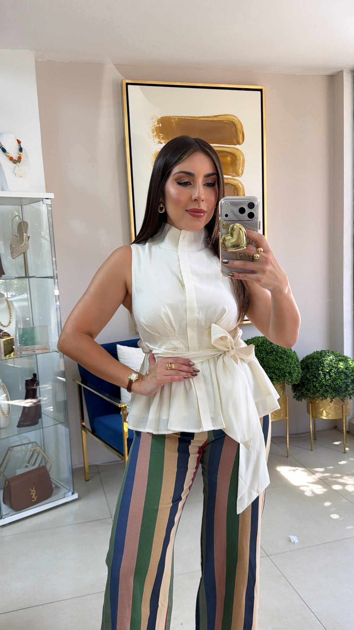 Ivory Peplum Top