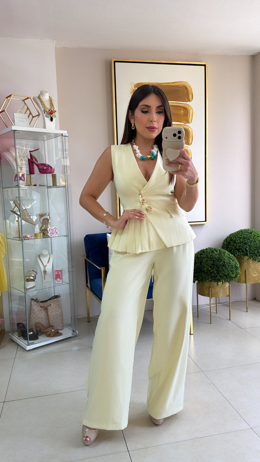 Butter Yellow Vest Set