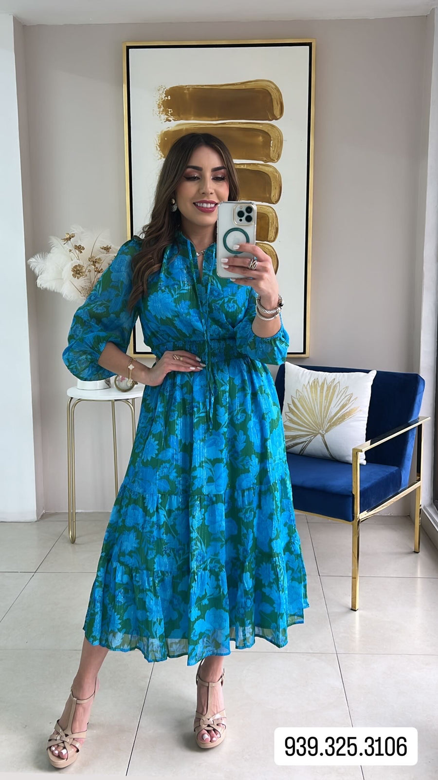 Smocked Midi Dress