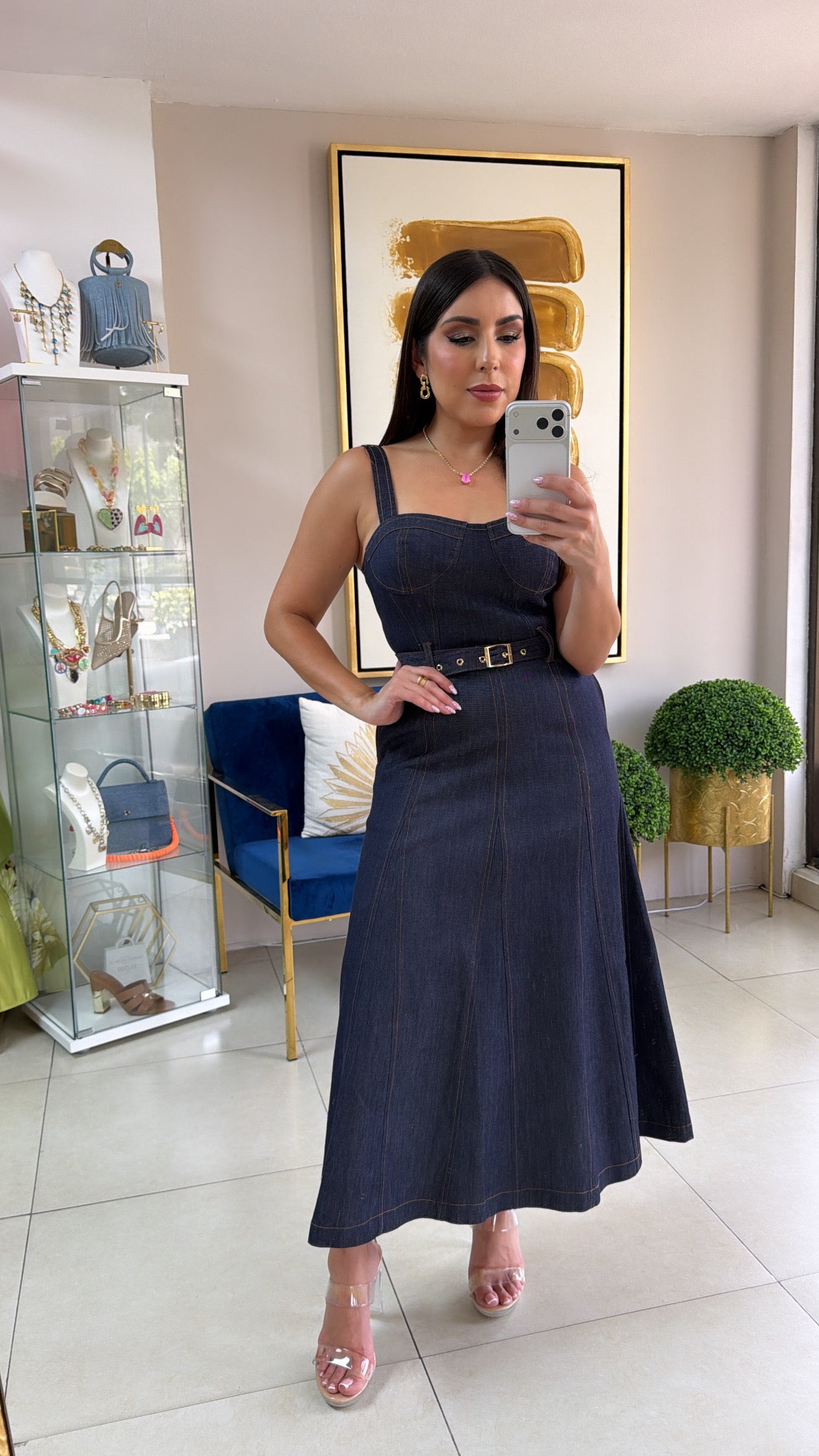 Dark Denim Midi Dress