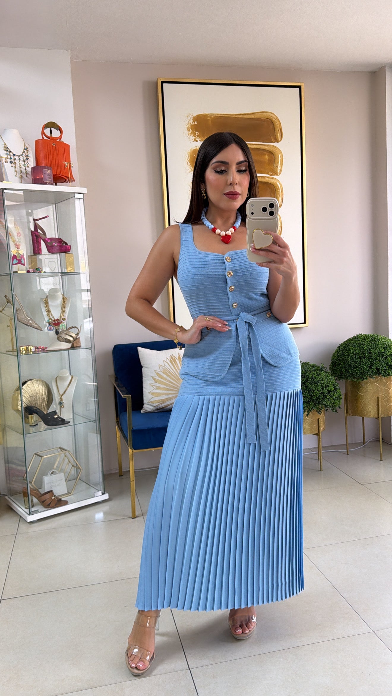 Blue Skirt Set