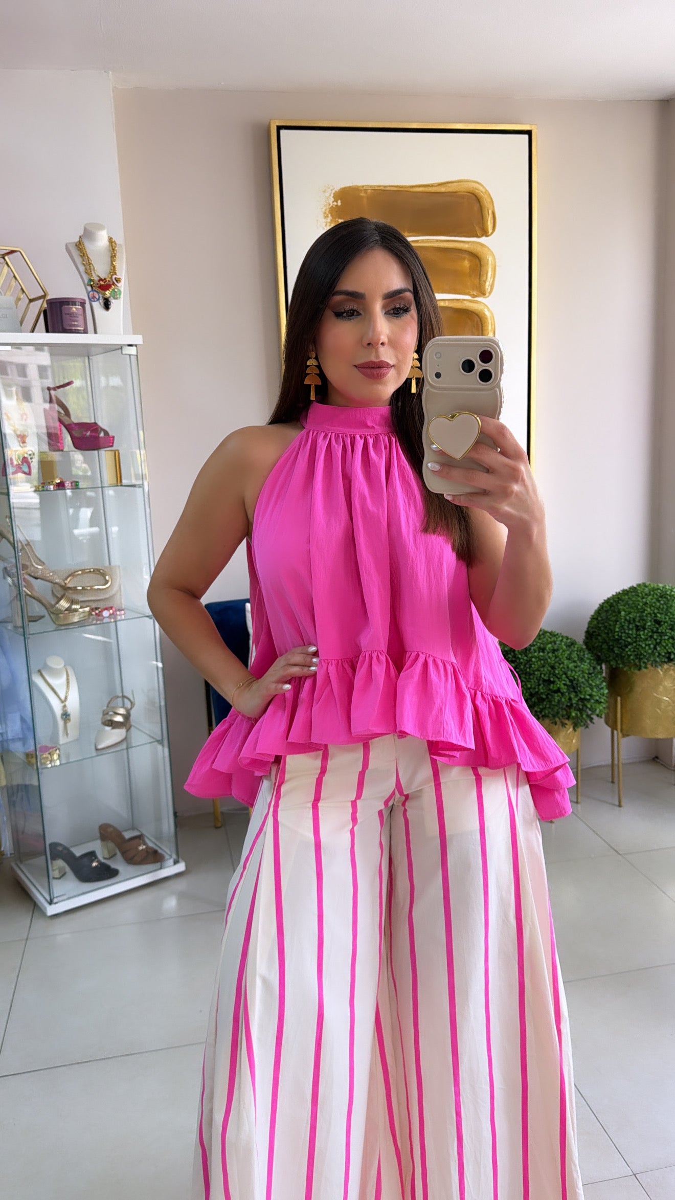 Hot Pink Stripes Pants