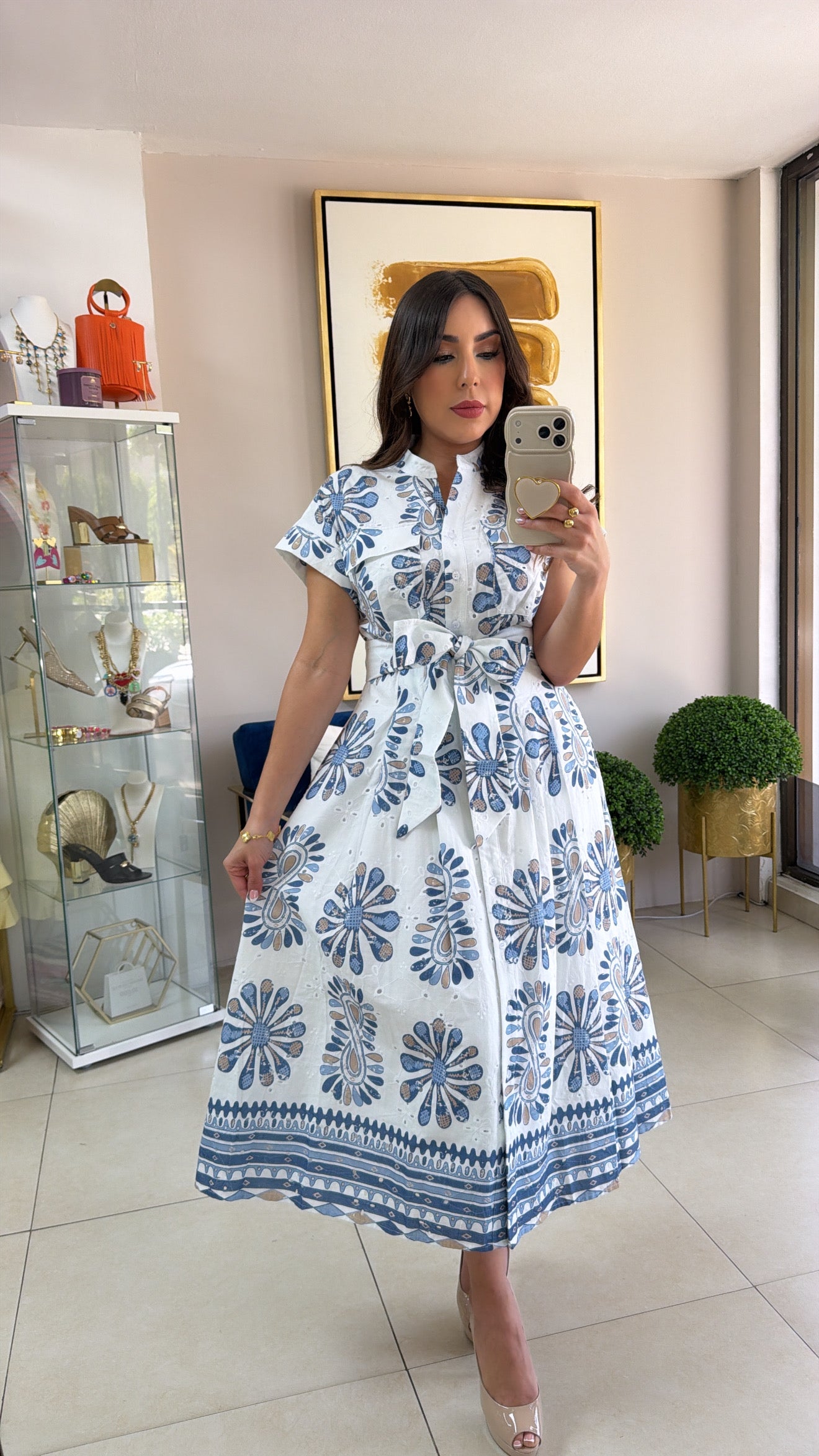 Floral Eyelet Midi Dress