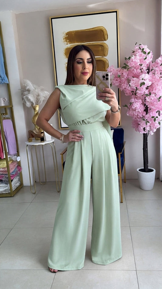Mint Cape Jumpsuit