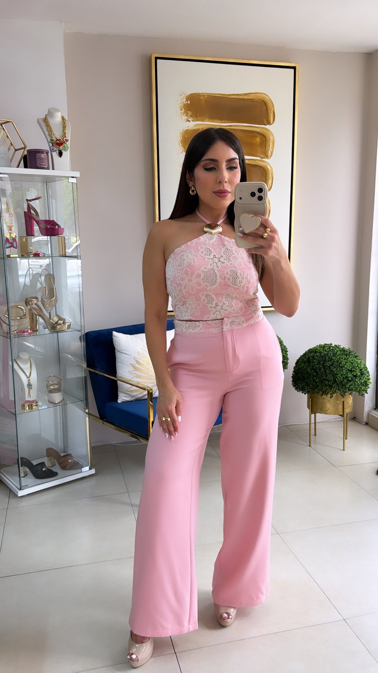Pink Shells Embroidered Set