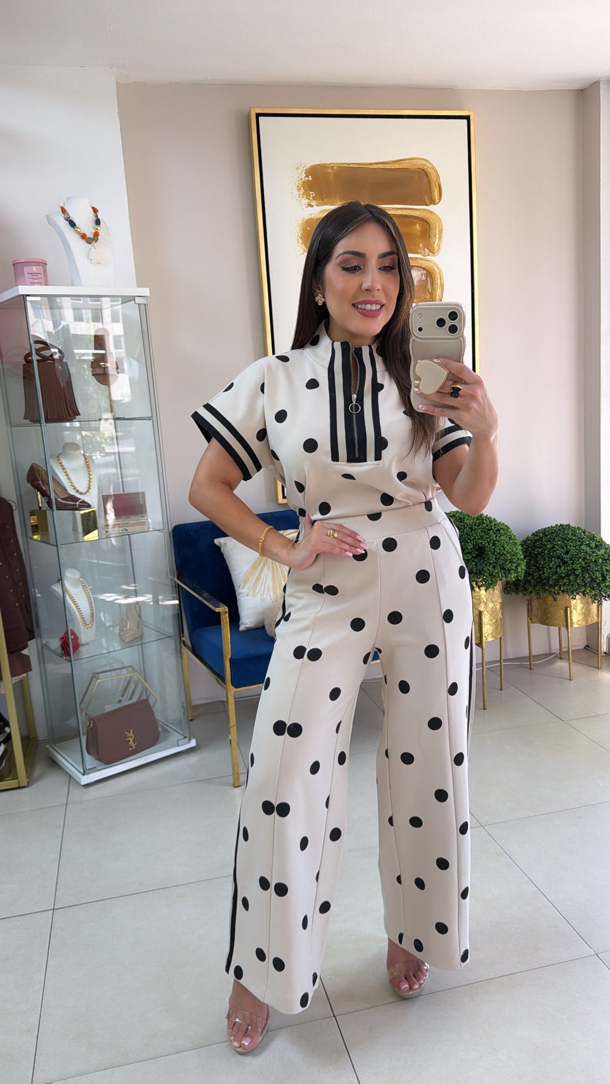 Oatmeal Polka Travel Set