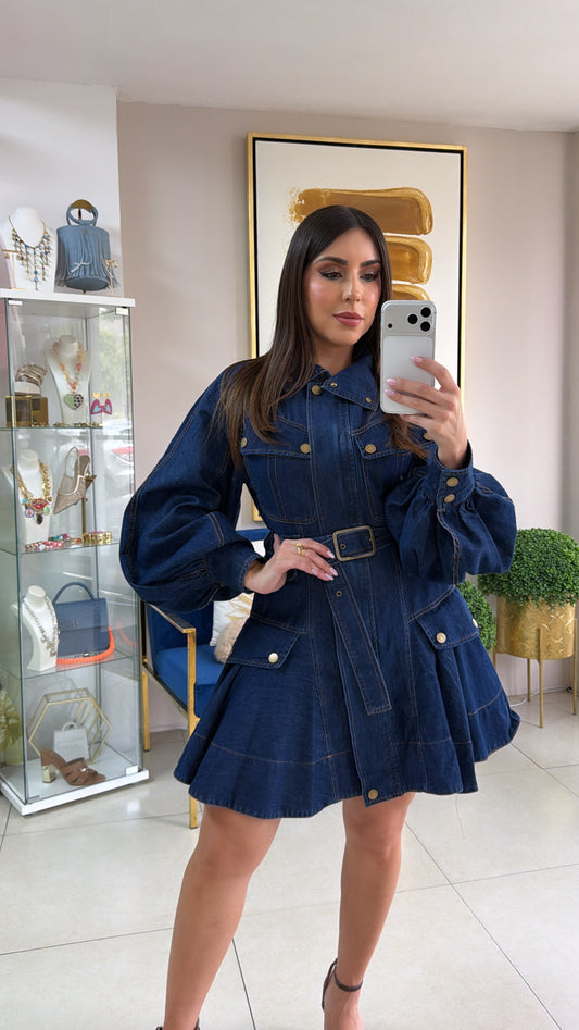 Dark Denim Short Dress