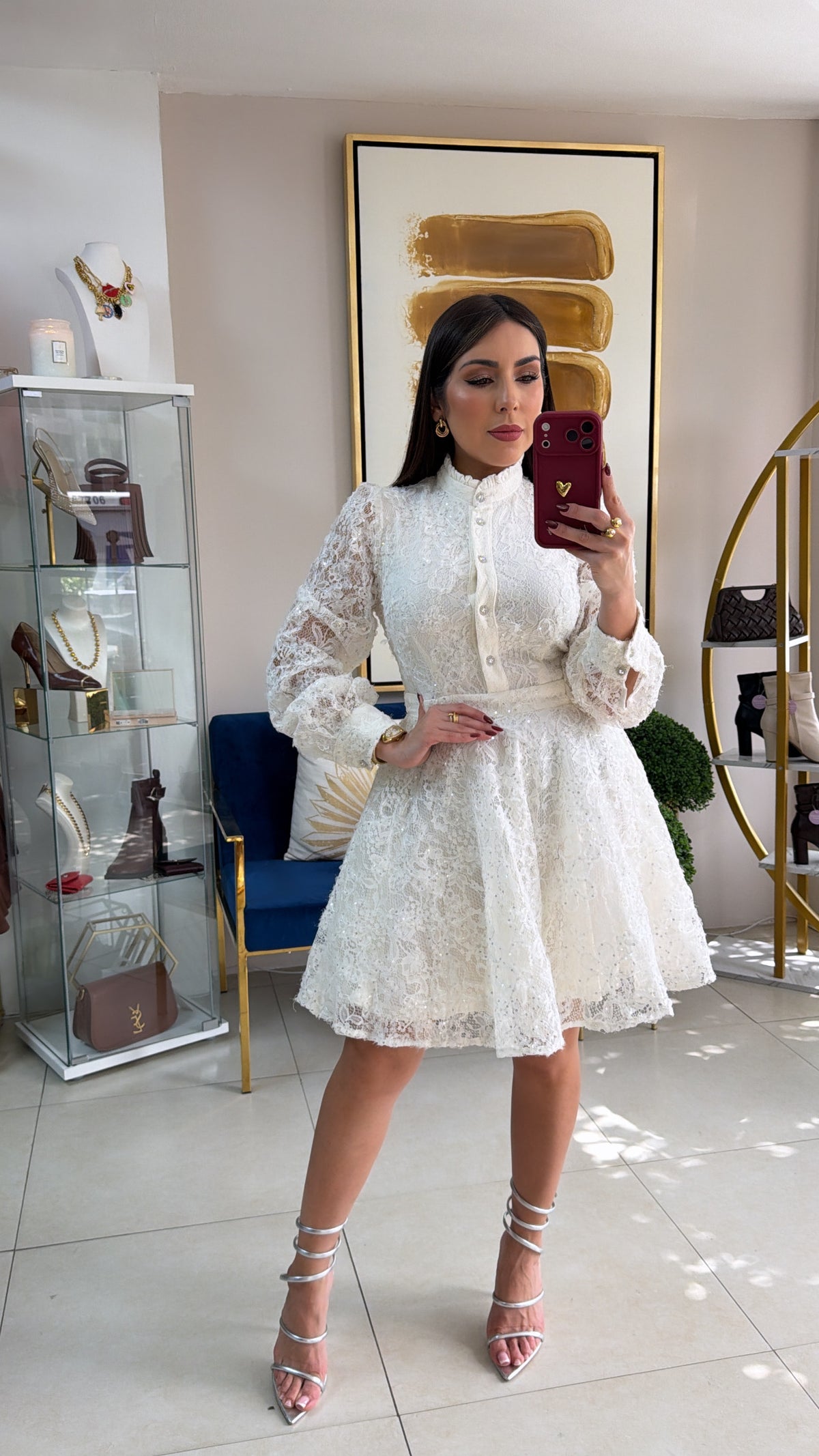 Floral Embroidered Sequins Dress