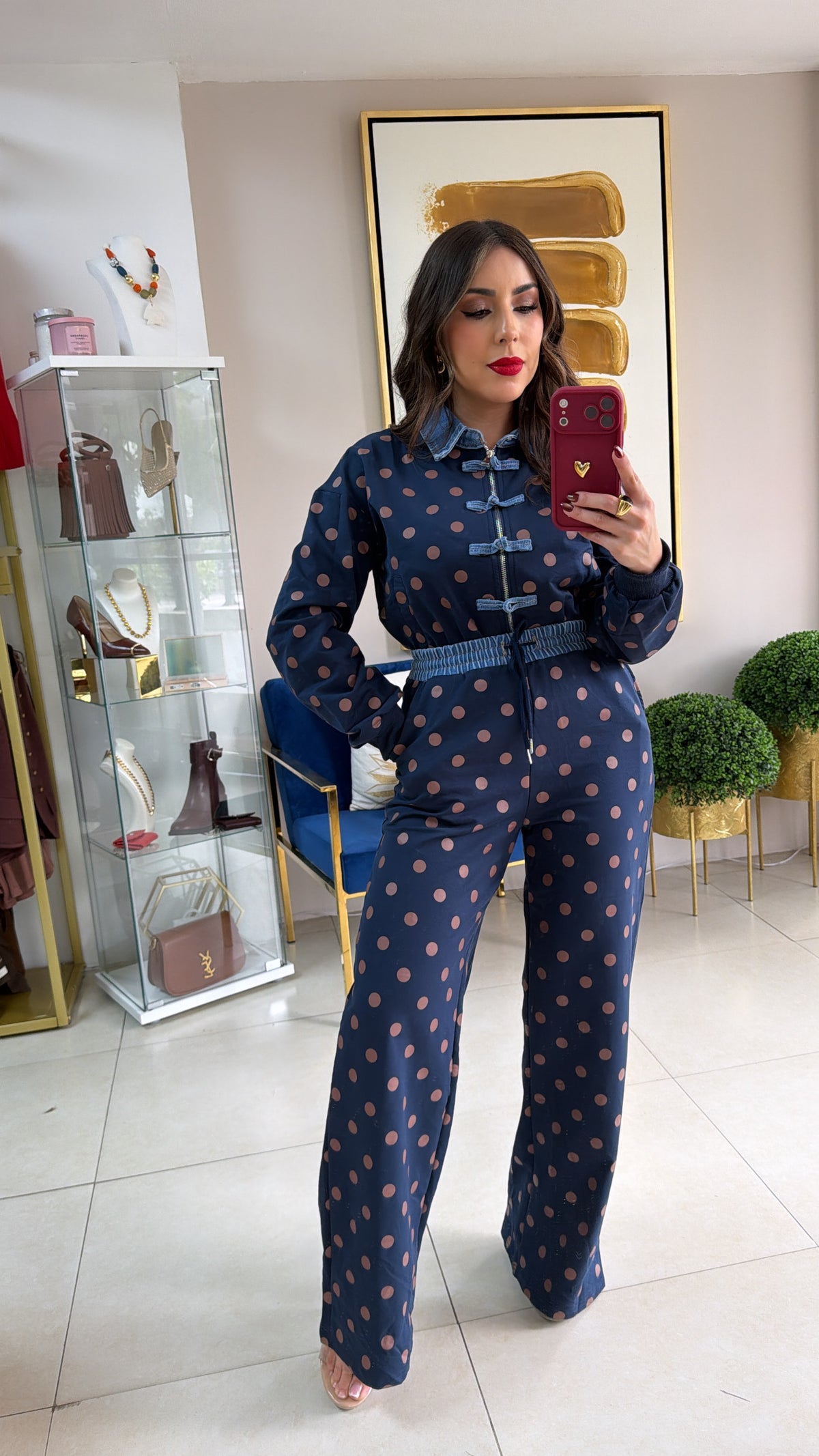 Blue Polka Travel Set
