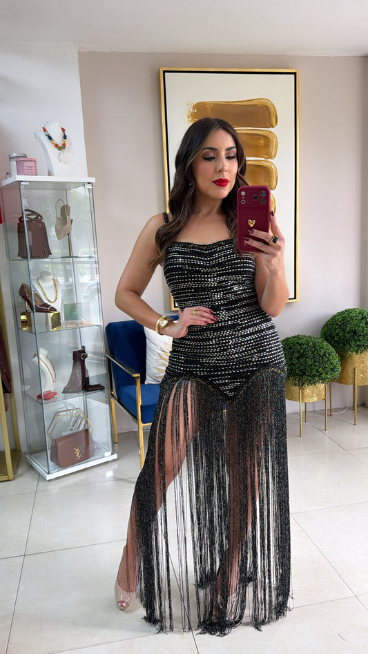 Black Glitter Dress