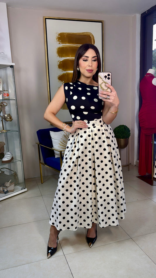 Bodysuit Polkadots and Skirt Set