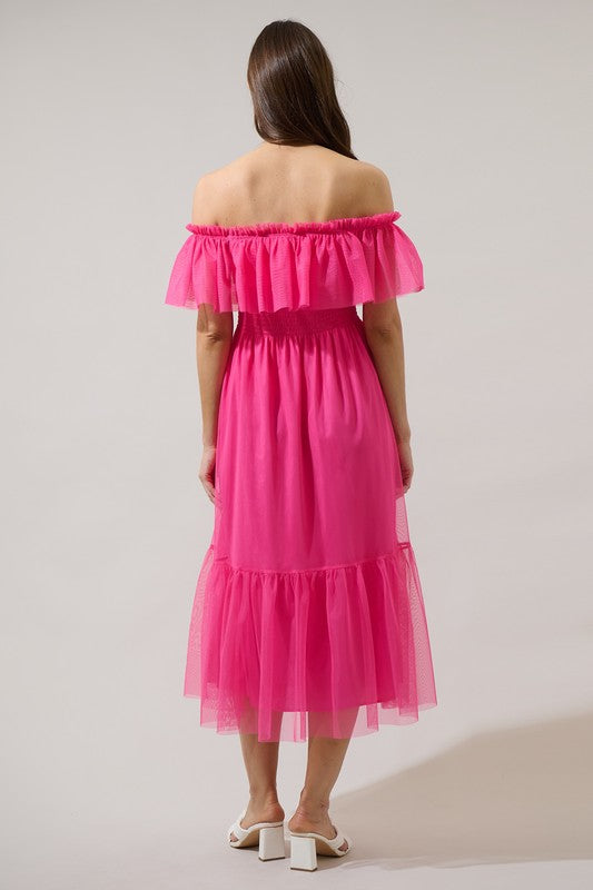 Off the Shoulder Midi Dress