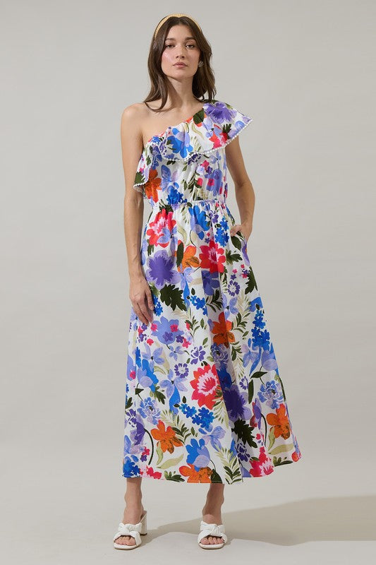 One Shoulder Midi Dress
