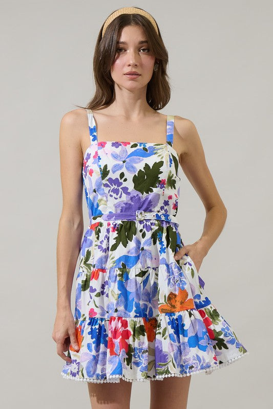 Tiered Poplin Mini Dress
