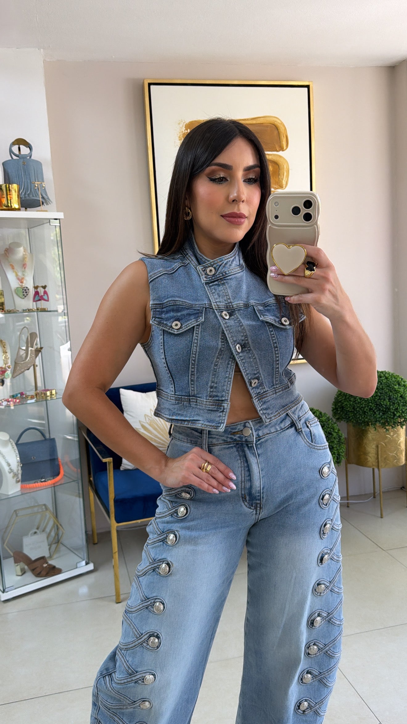 Denim Assymetric Vest