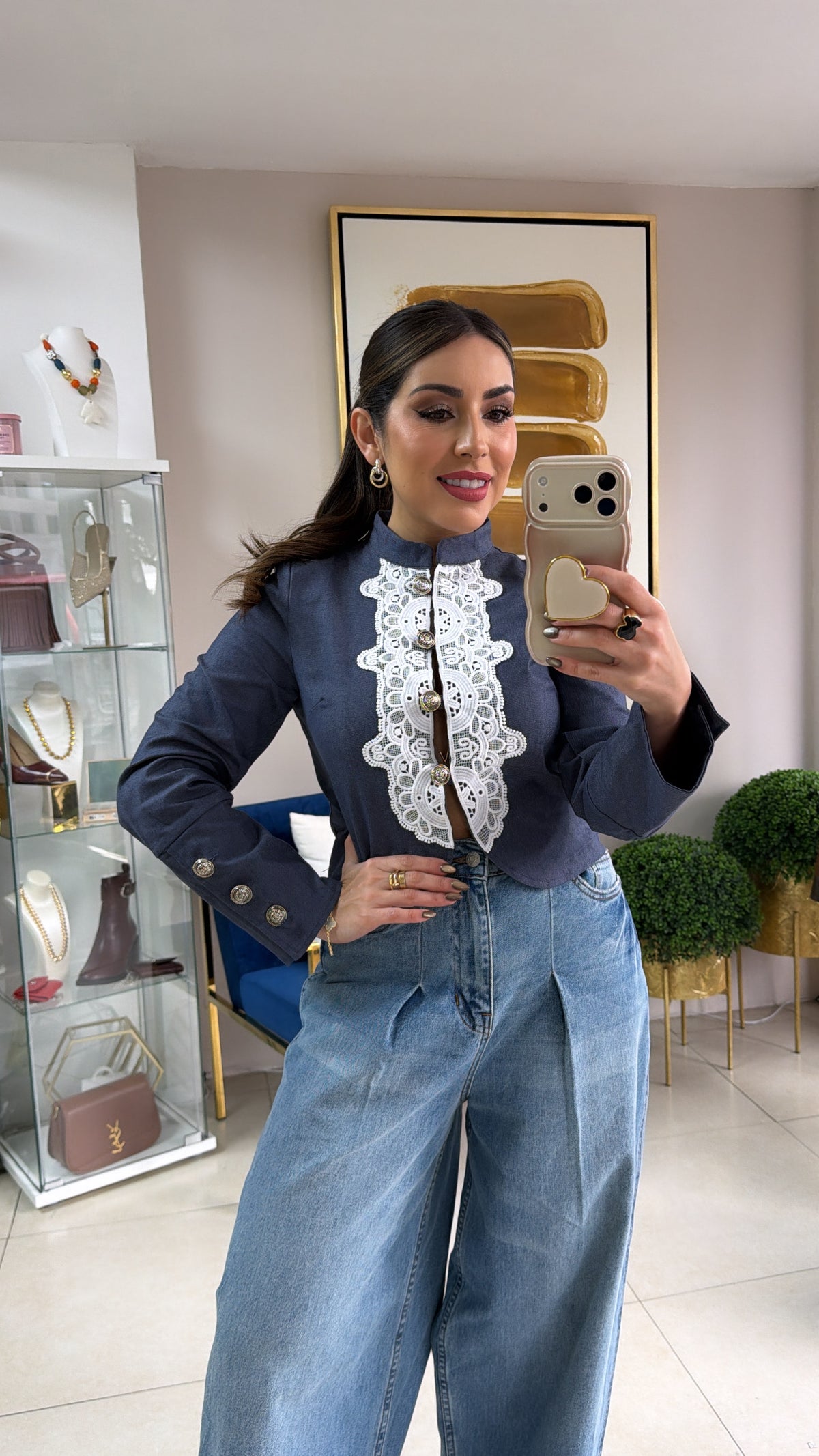 Blue Lace Top