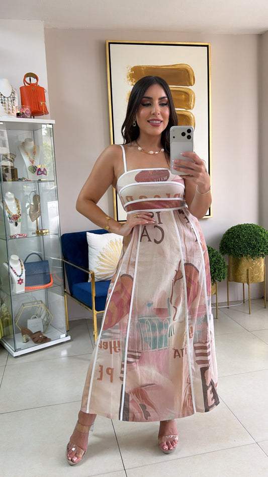 Fall Print Midi Dress