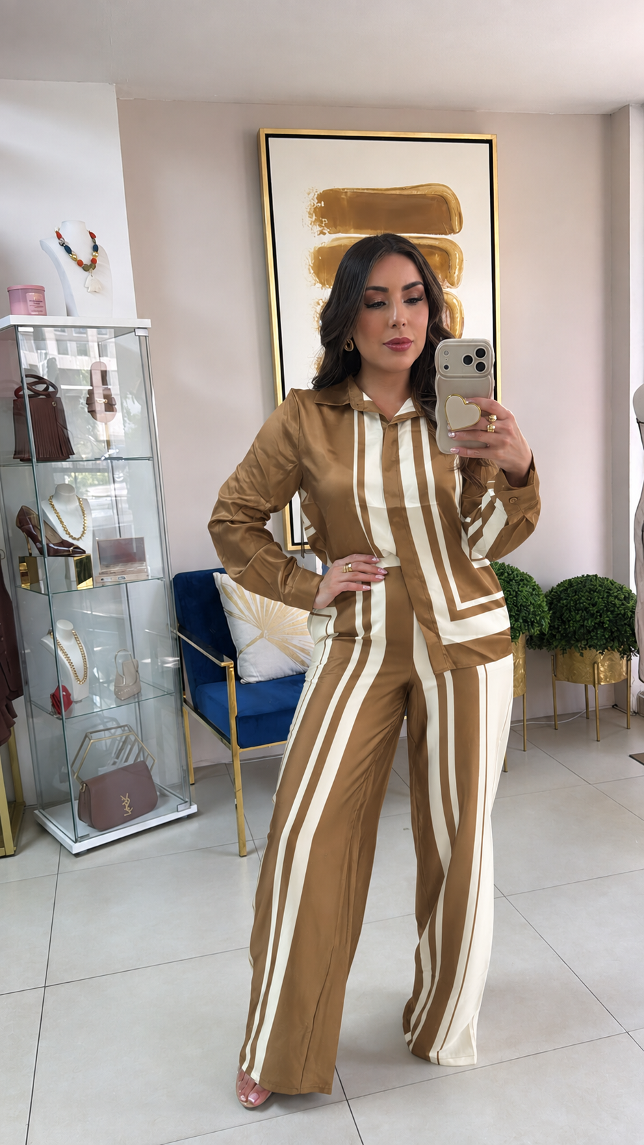 Camel & Cream Pant Set