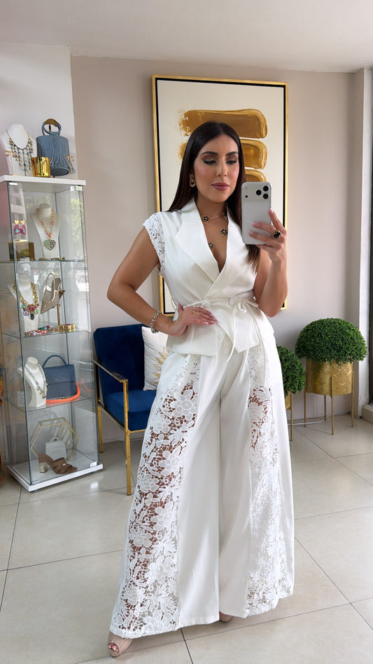 White Vest Crochet Set