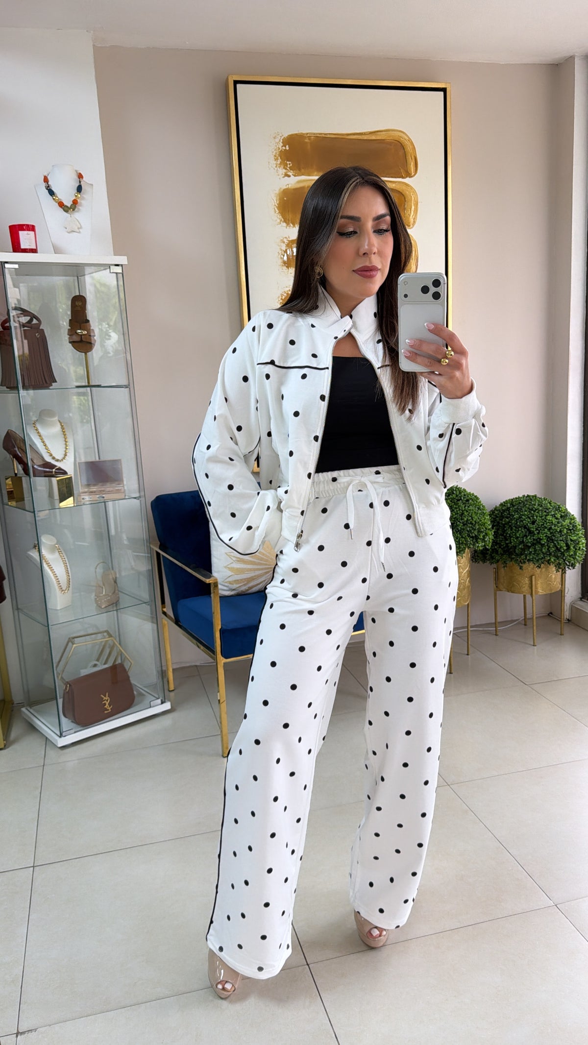 White Polka Travel Set