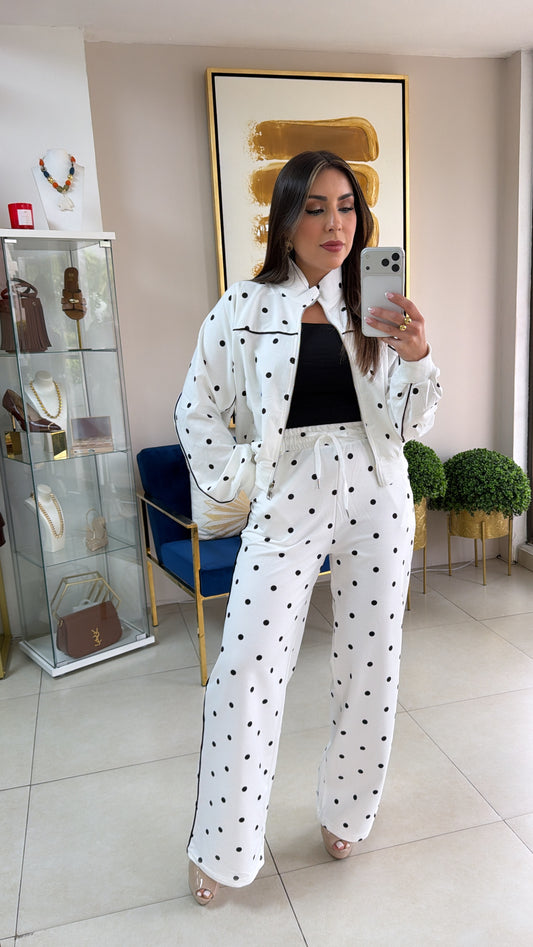 White Polka Travel Set