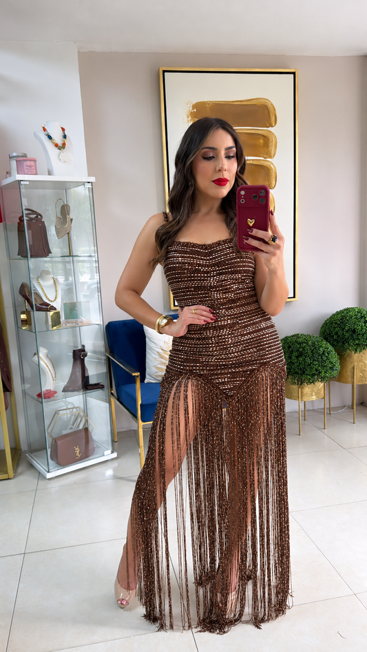 Brown Glitter Dress