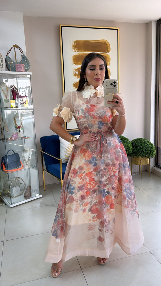 Vintage Floral Long Dress