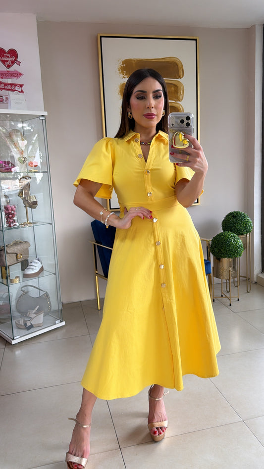 Yellow Midi Dress