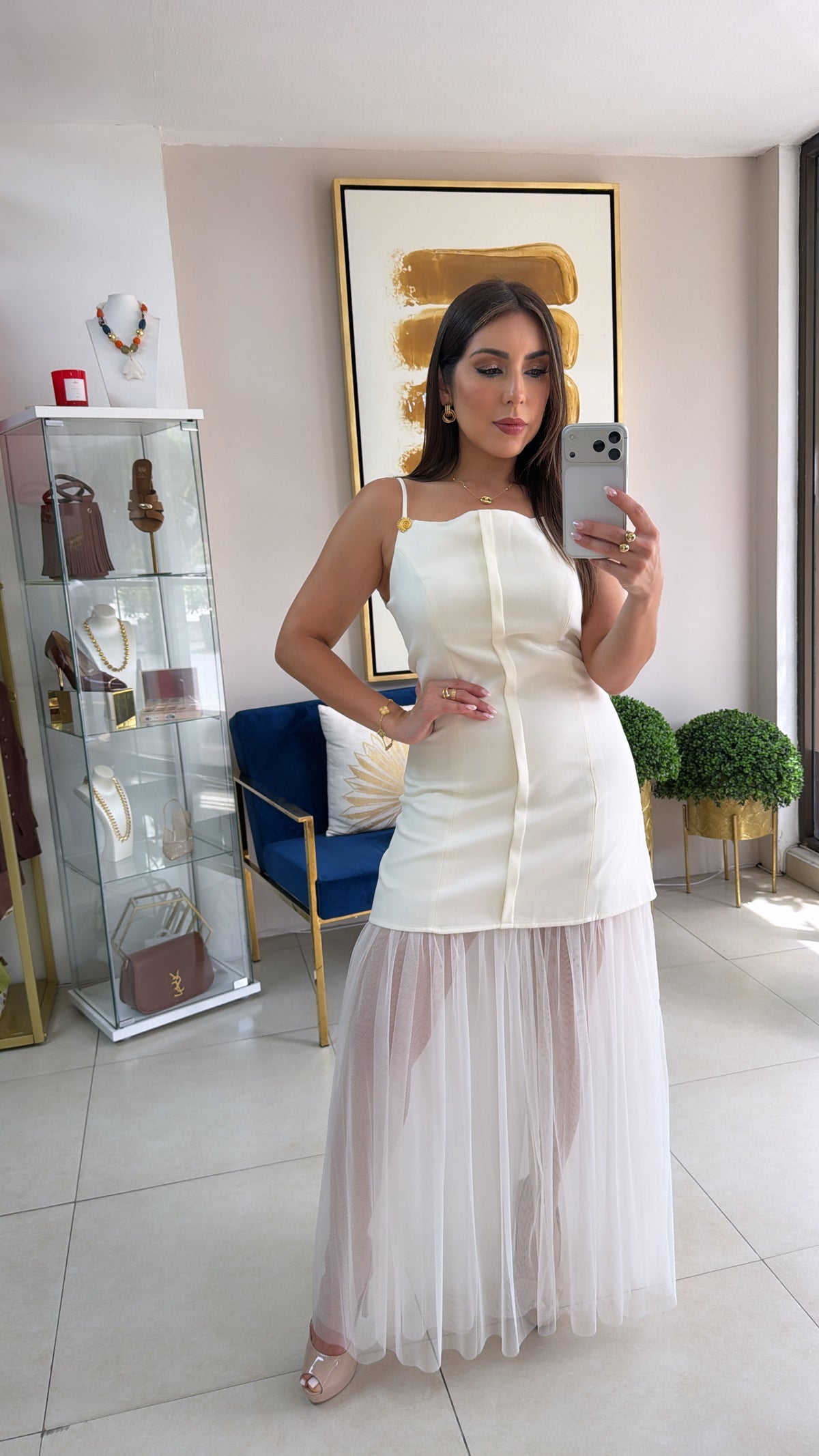 Cream Long Dress