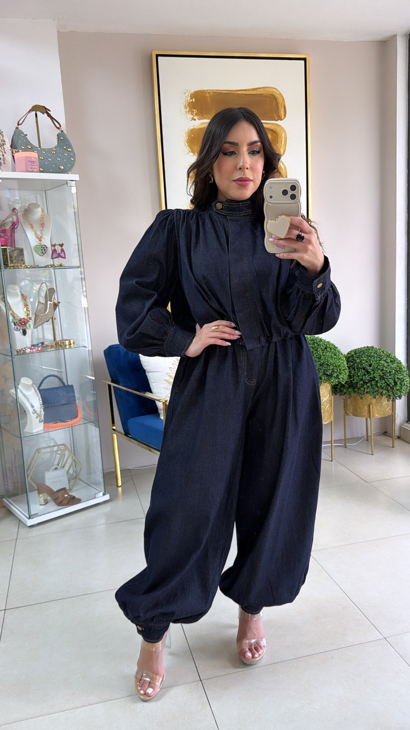 Denim Bombacho Set