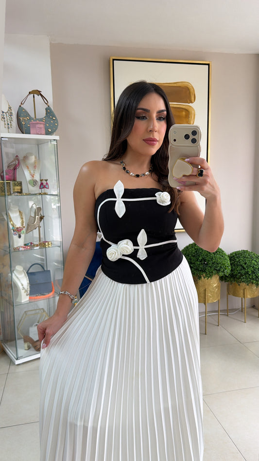 Black & White Skirt Set