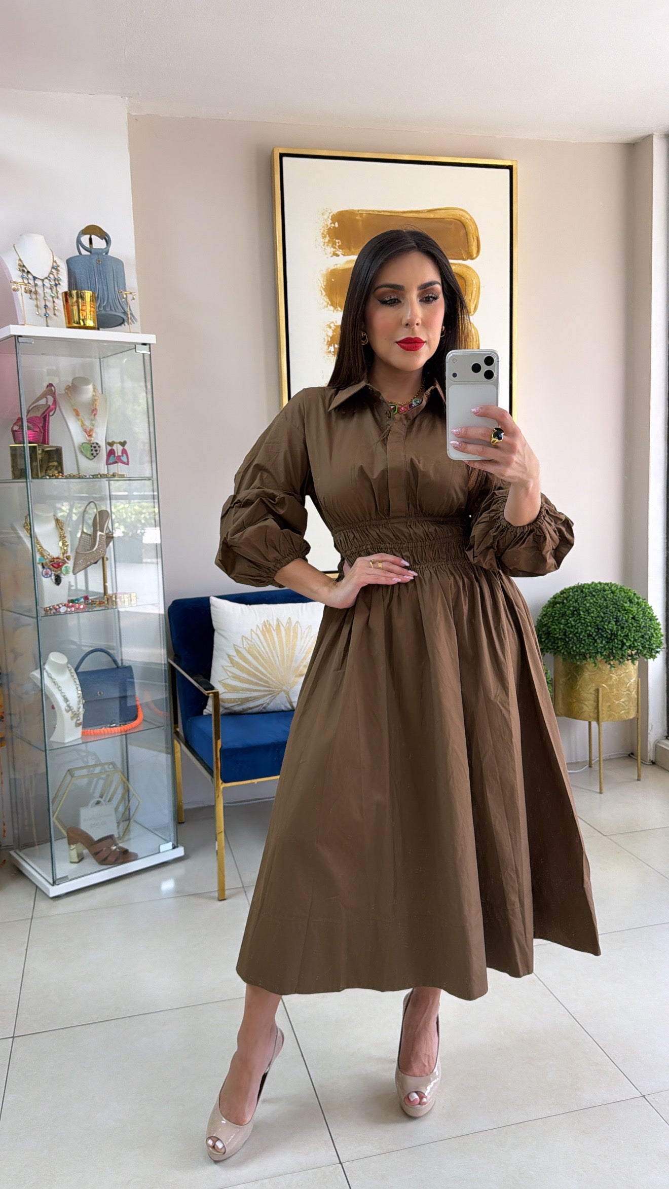 Brown Midi Dress