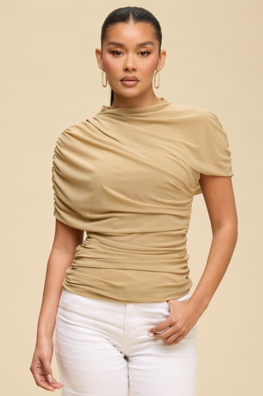 Mock Neck Sleeve Top