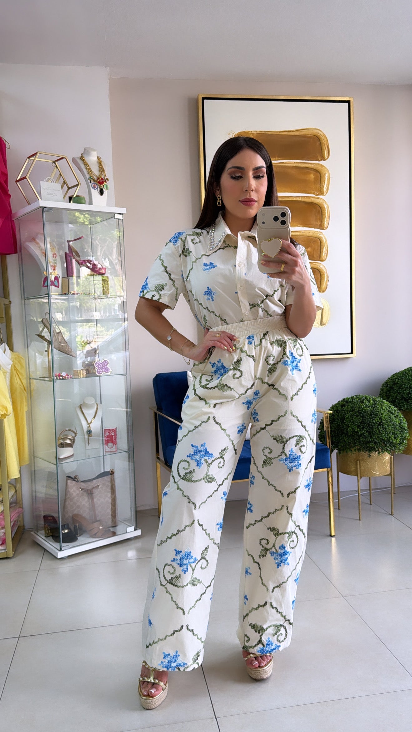 Embroidery Pant Set