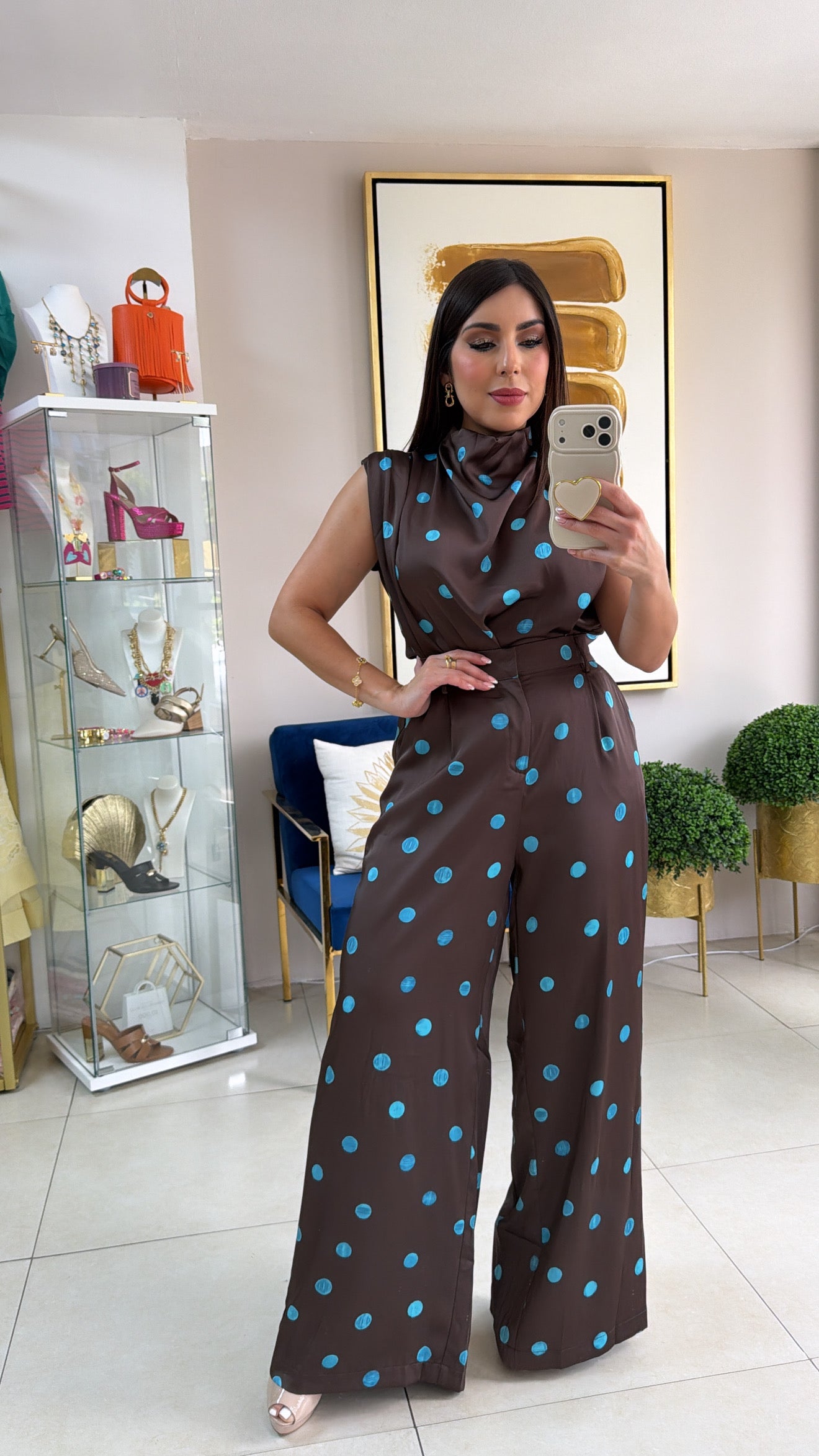 Polka Blue & Brown Set