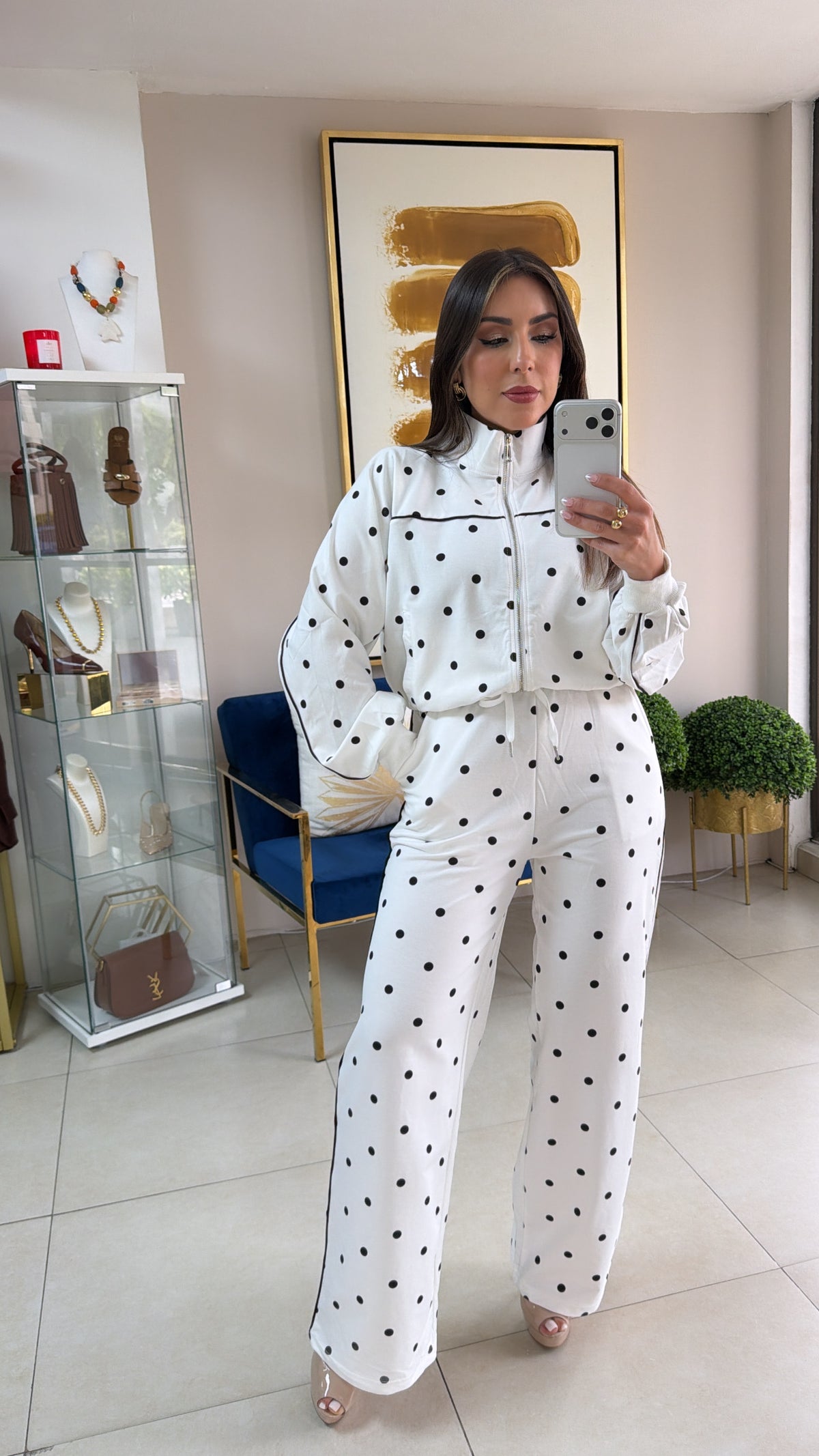 White Polka Travel Set
