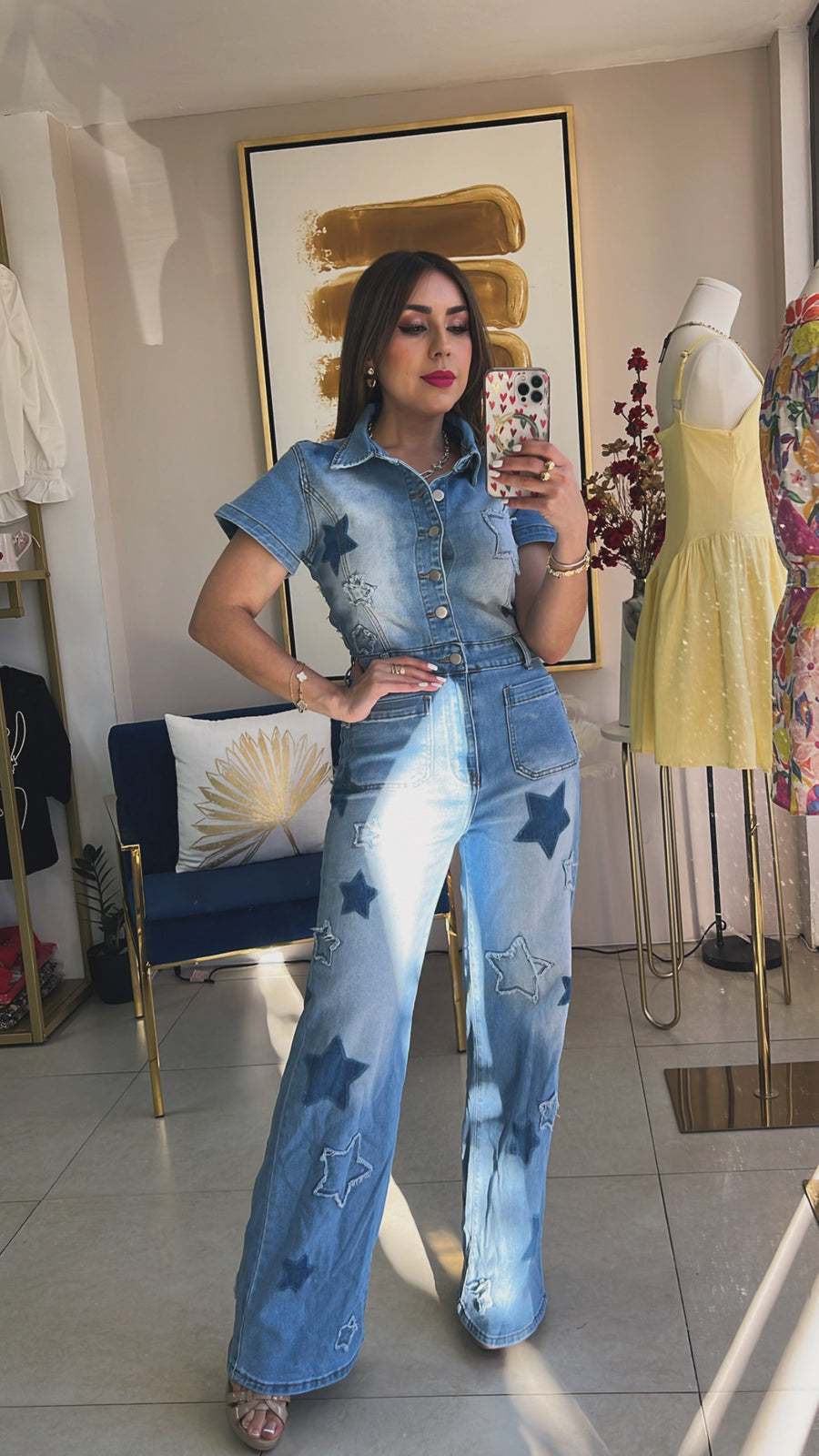 Stars Denim Jumpsuit