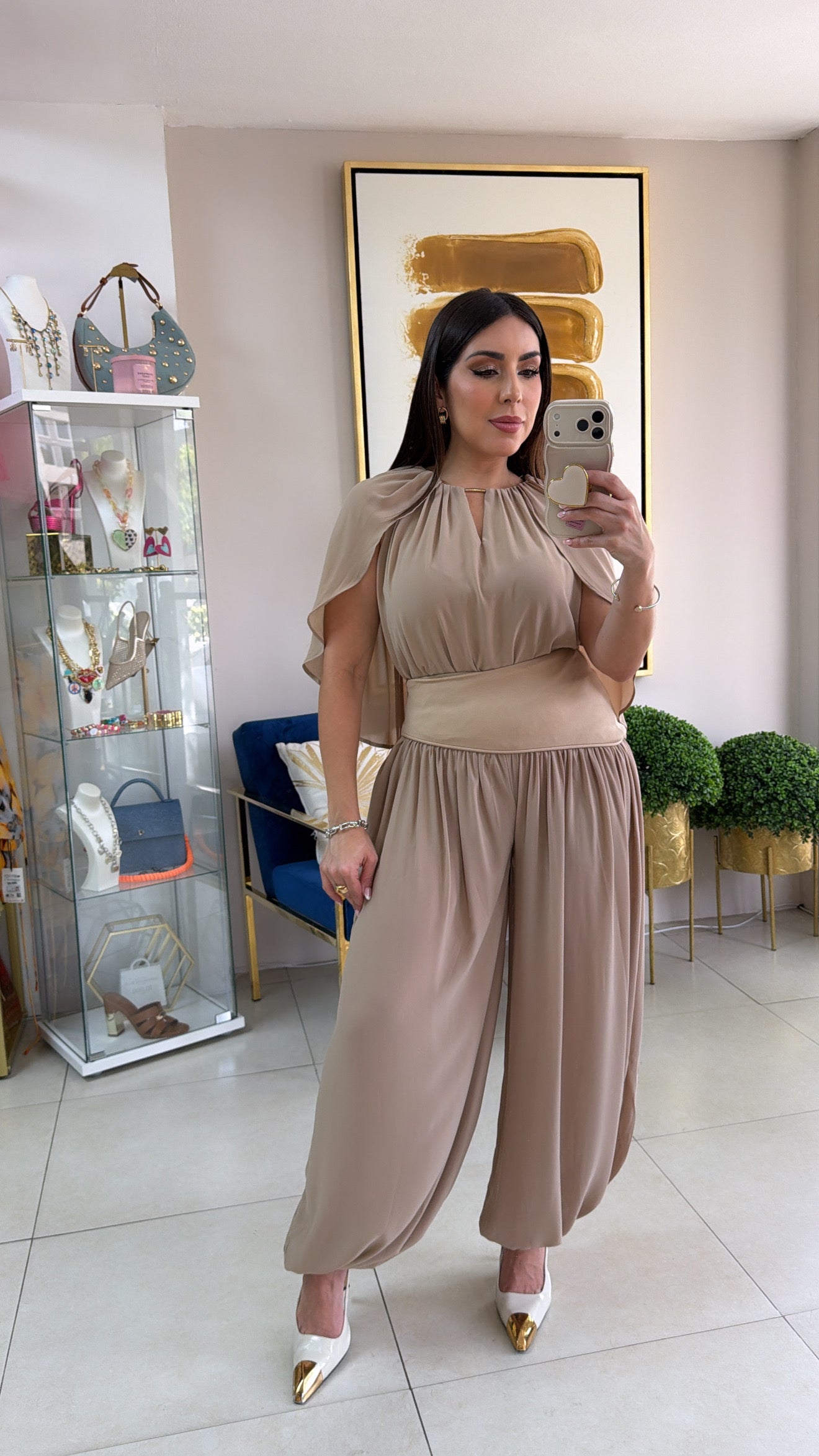 Beige Bombacho Set