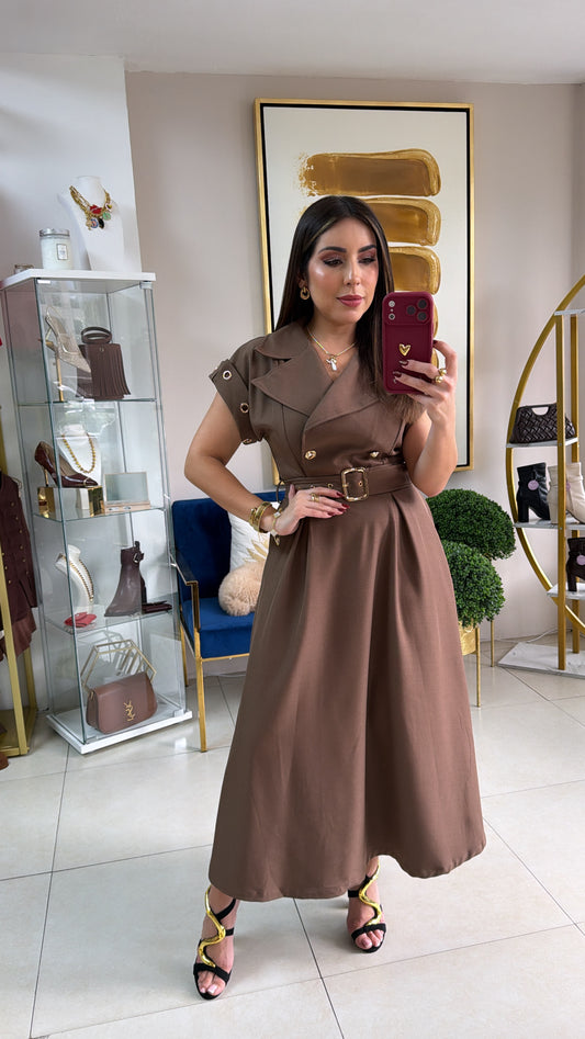 Mocha Long Dress