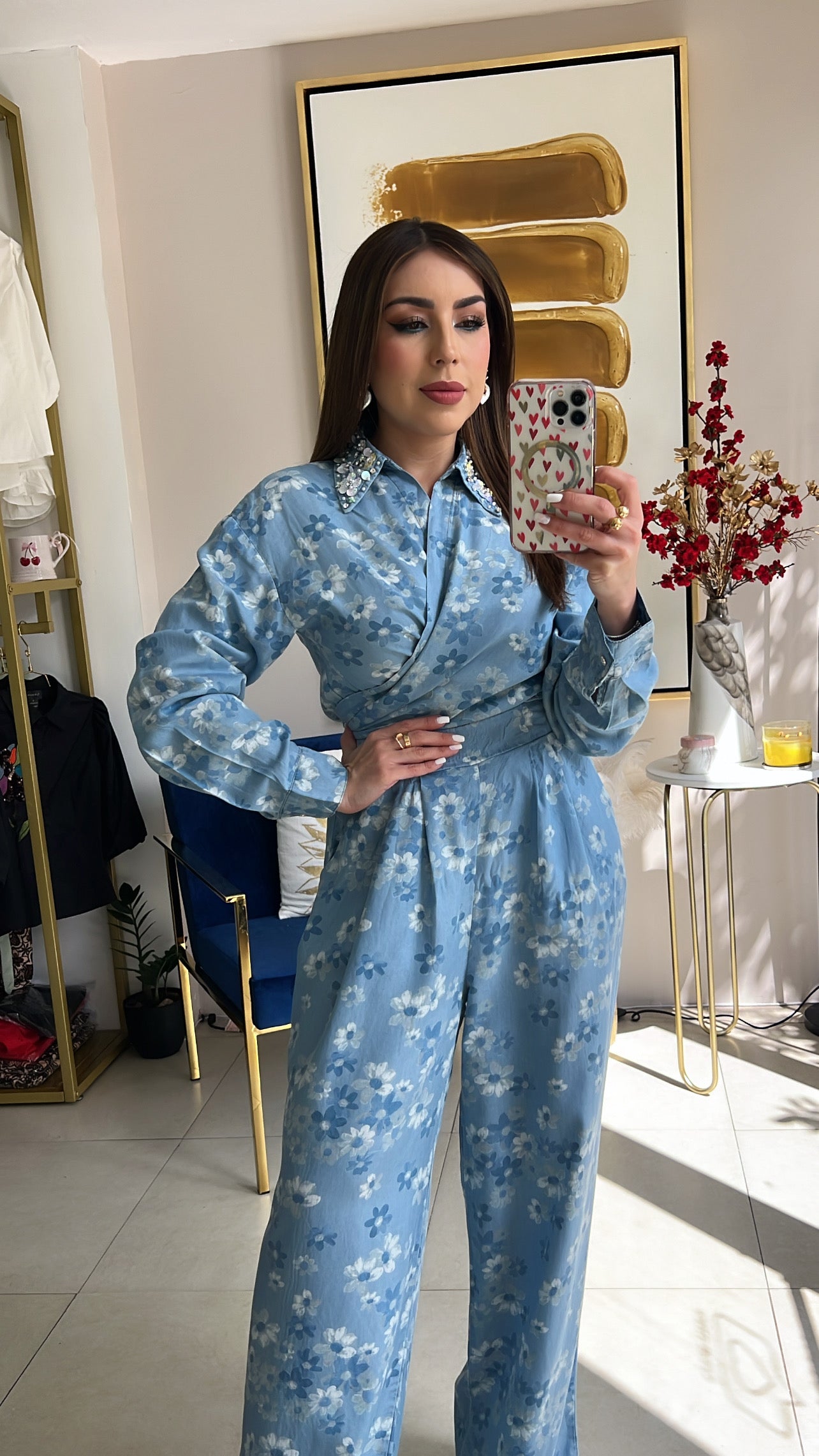 Floral Denim Set