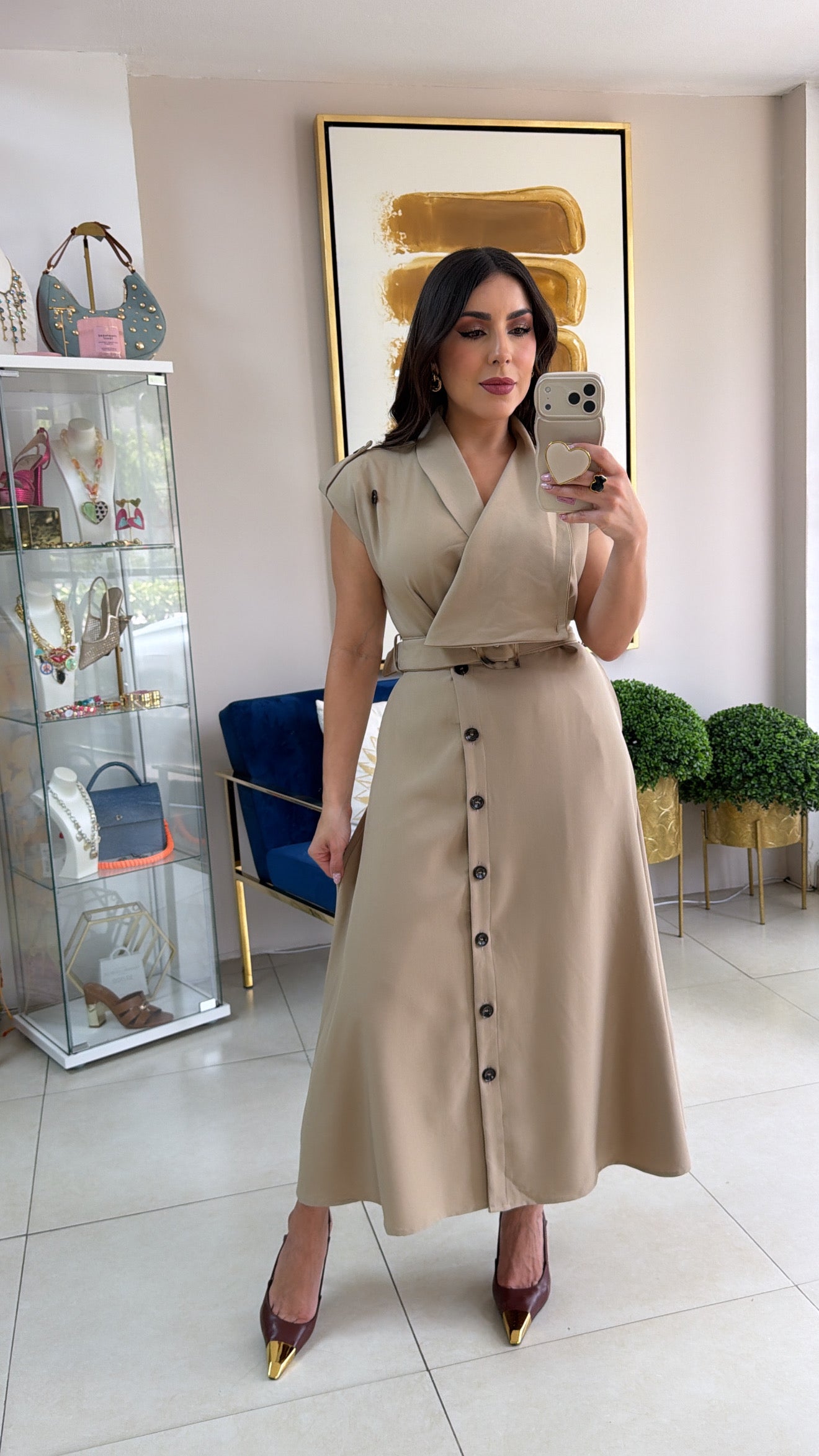 Taupe Midi Dress