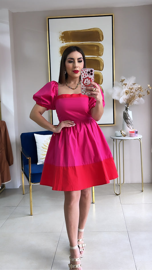 Color Block Mini Dress